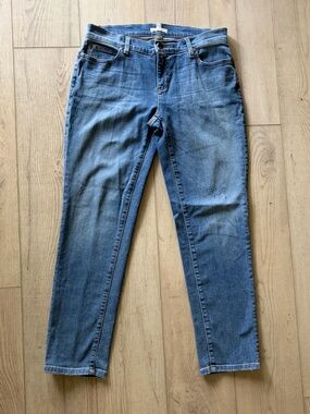 Eileen Fisher Organic Cotton Stretch Straight Leg Denim Jeans Medium Wash 6P